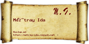 Mátray Ida névjegykártya