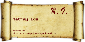 Mátray Ida névjegykártya